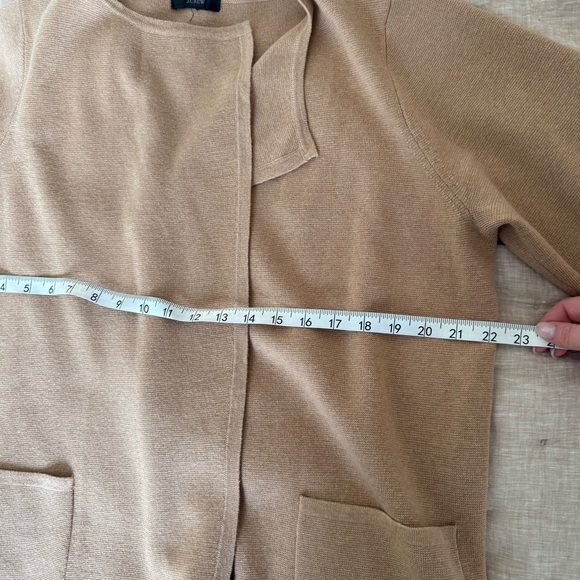 J. Crew Juliette Collarless Sweater Blazer Sand Tan Color Size Large - Picture 11 of 12